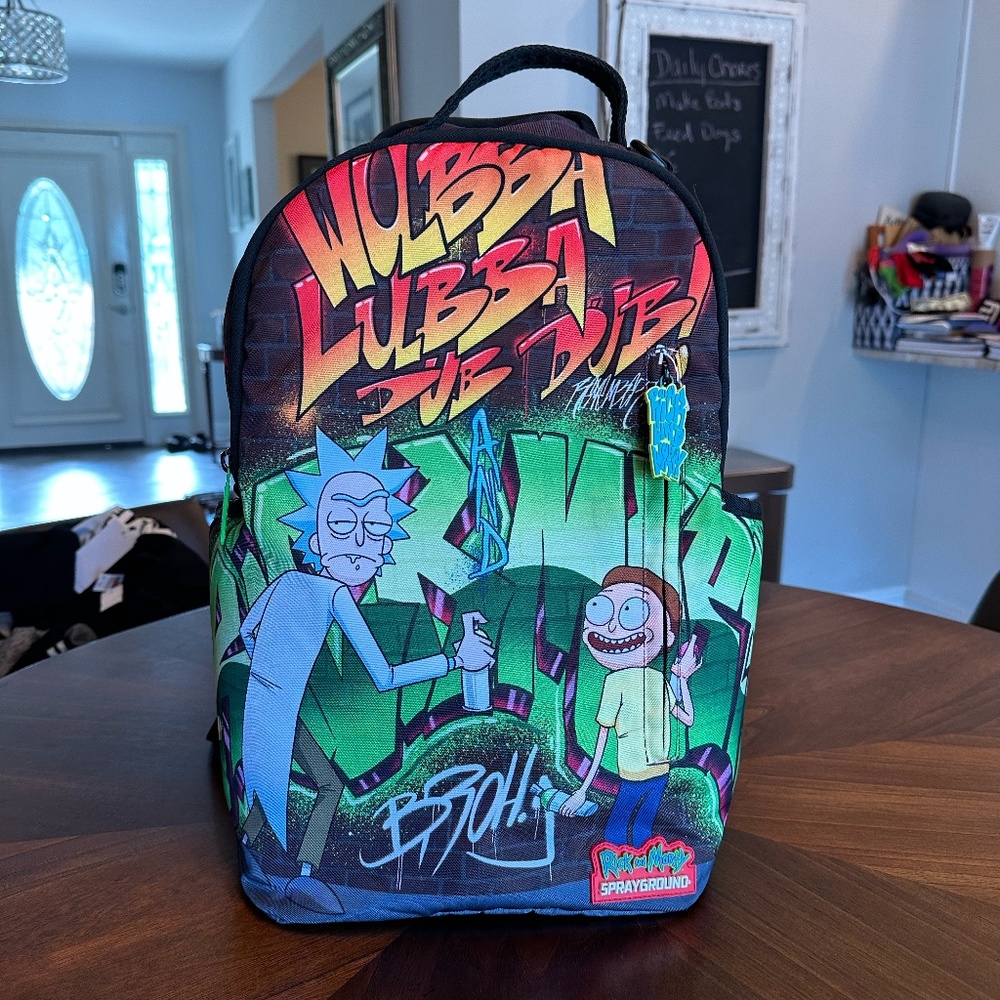 Sprayground x Rick And Morty Graffiti Black Backpack
